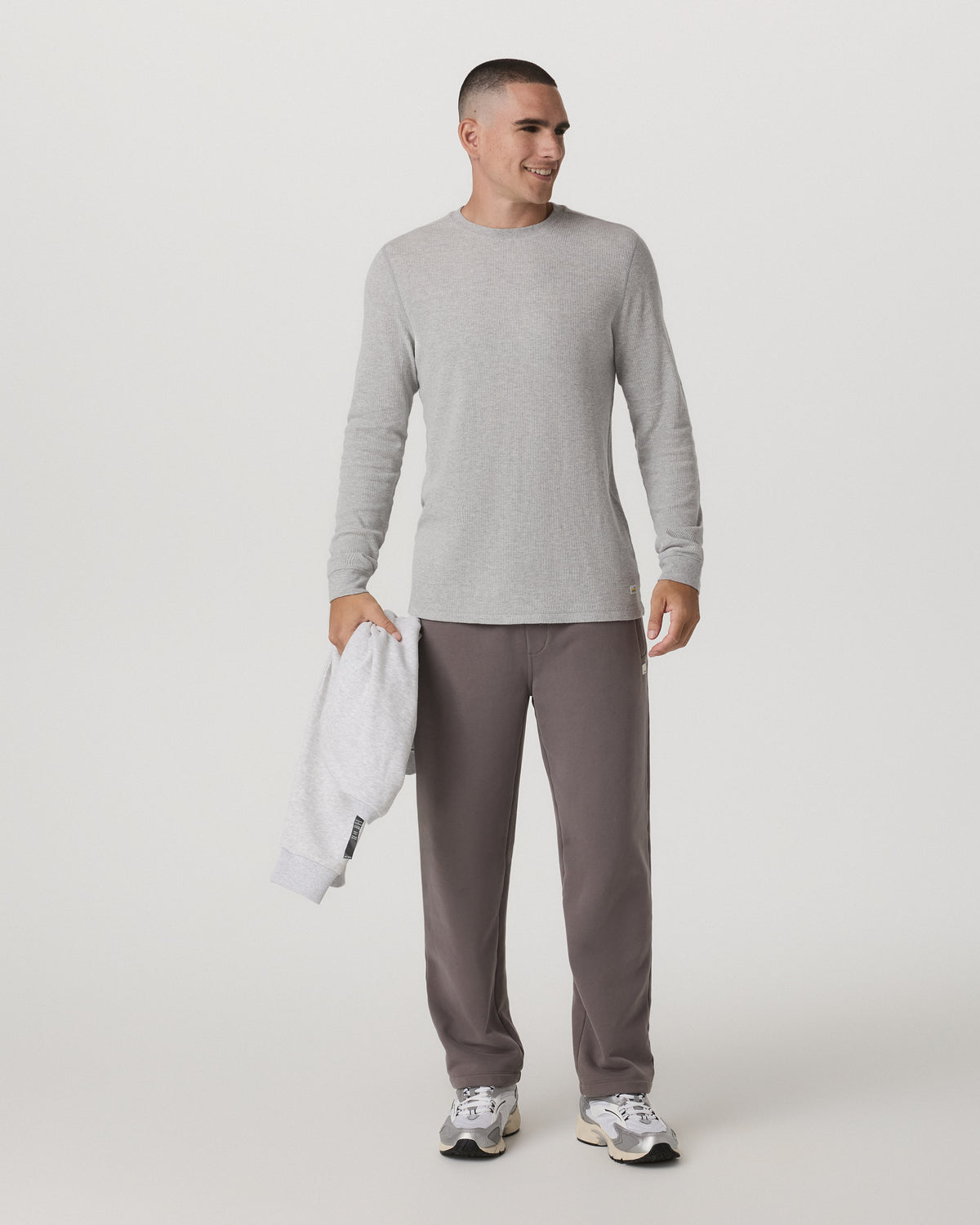 Waffle Crew Men's Light Grey Thermal Shirt | Vuori online - US 9984
