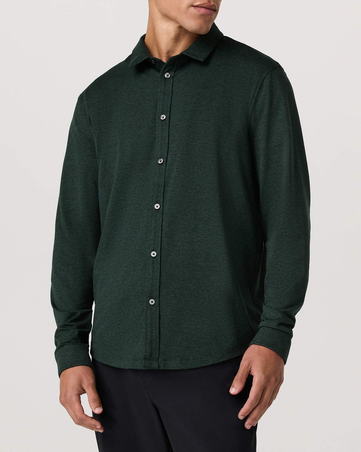 Men's Long Sleeve Ponto Button Down Evergreen Heather | Vuori outlet - US 4671