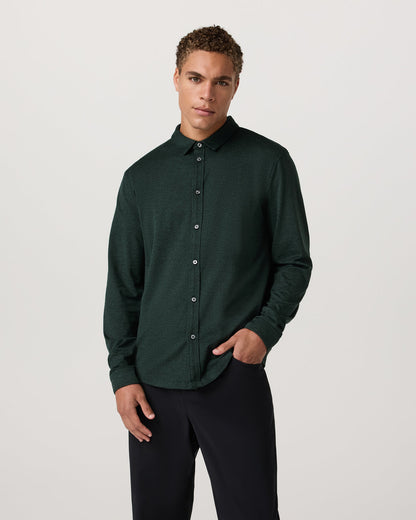 Men's Long Sleeve Ponto Button Down Evergreen Heather | Vuori outlet - US 4671