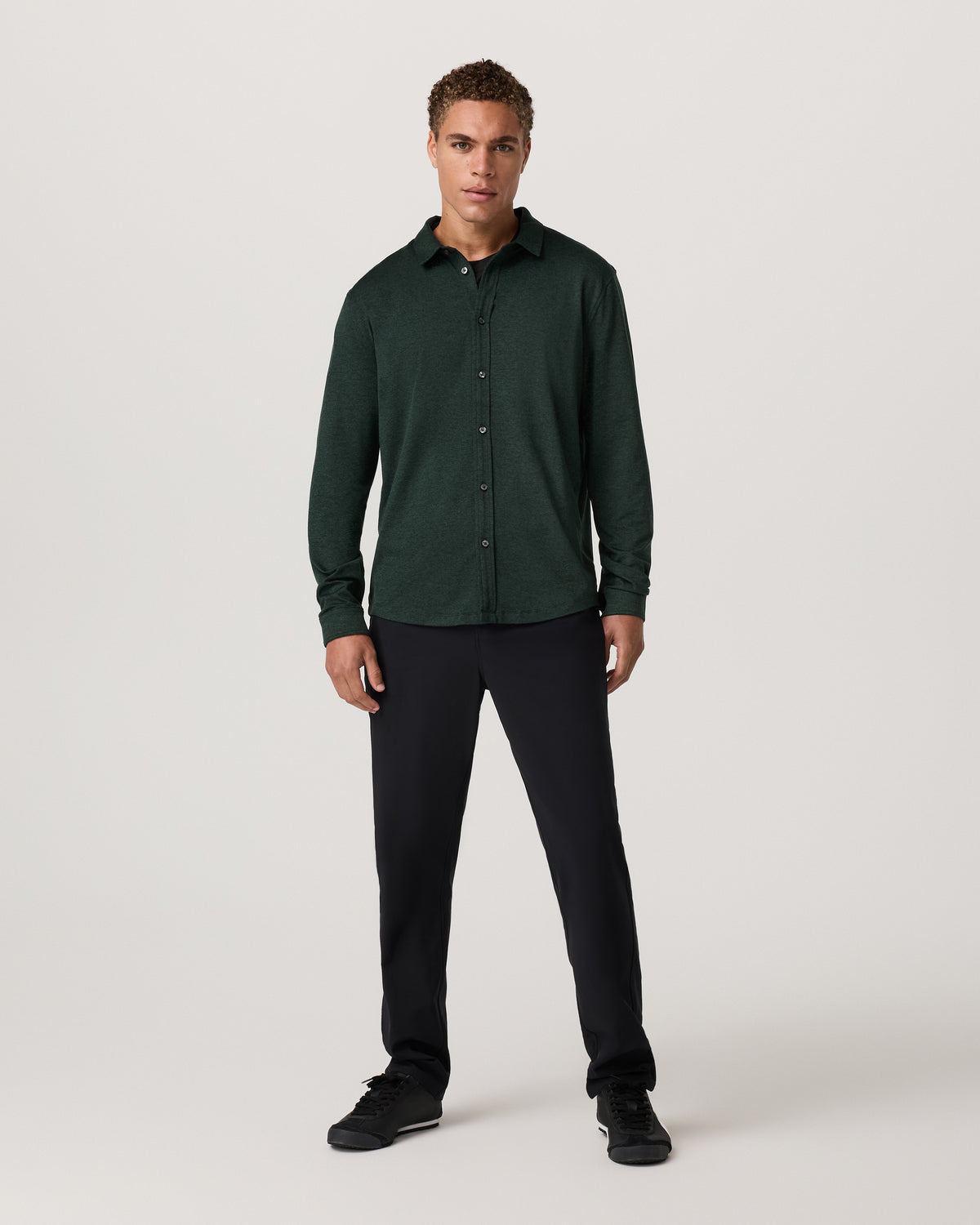 Men's Long Sleeve Ponto Button Down Evergreen Heather | Vuori outlet - US 4671