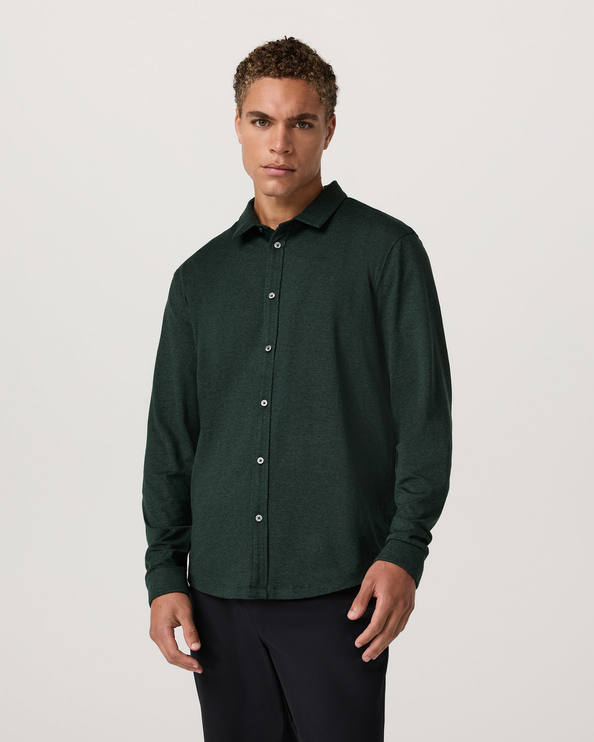 Men's Long Sleeve Ponto Button Down Evergreen Heather | Vuori outlet - US 4671