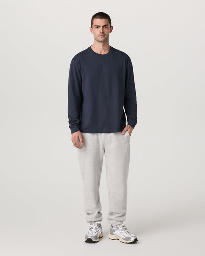 Long Sleeve Heavyweight Cotton Tee Men's Navy Shirt | Vuori sale - US 3410