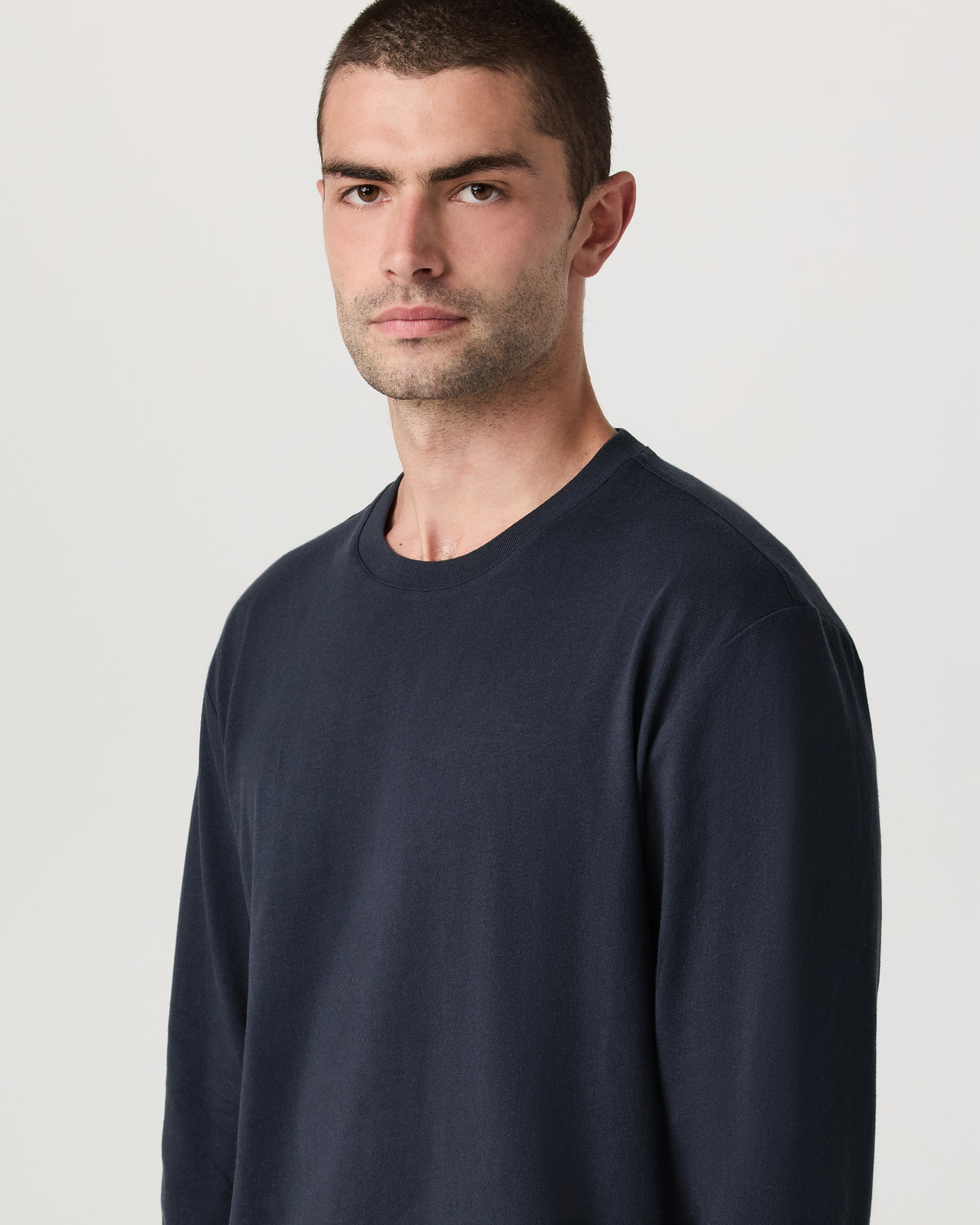Long Sleeve Heavyweight Cotton Tee Men's Navy Shirt | Vuori sale - US 3410
