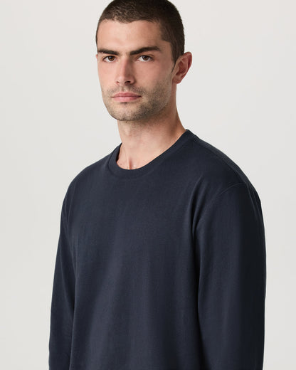 Long Sleeve Heavyweight Cotton Tee Men's Navy Shirt | Vuori sale - US 3410