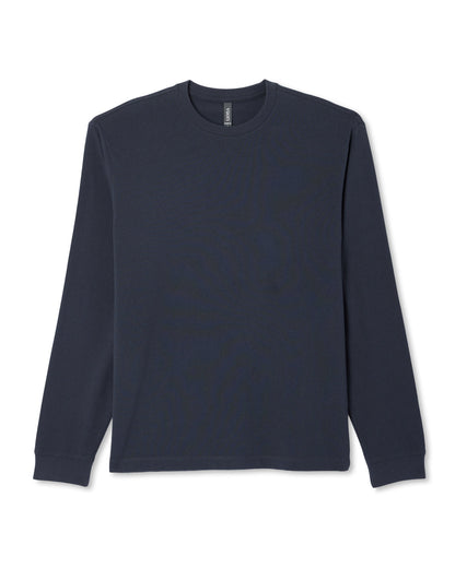 Long Sleeve Heavyweight Cotton Tee Men's Navy Shirt | Vuori sale - US 3410