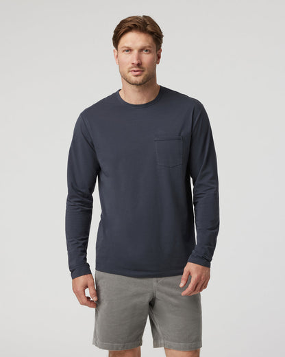 Long Sleeve Men's Feather Tee Navy | Vuori for sale - US 8777
