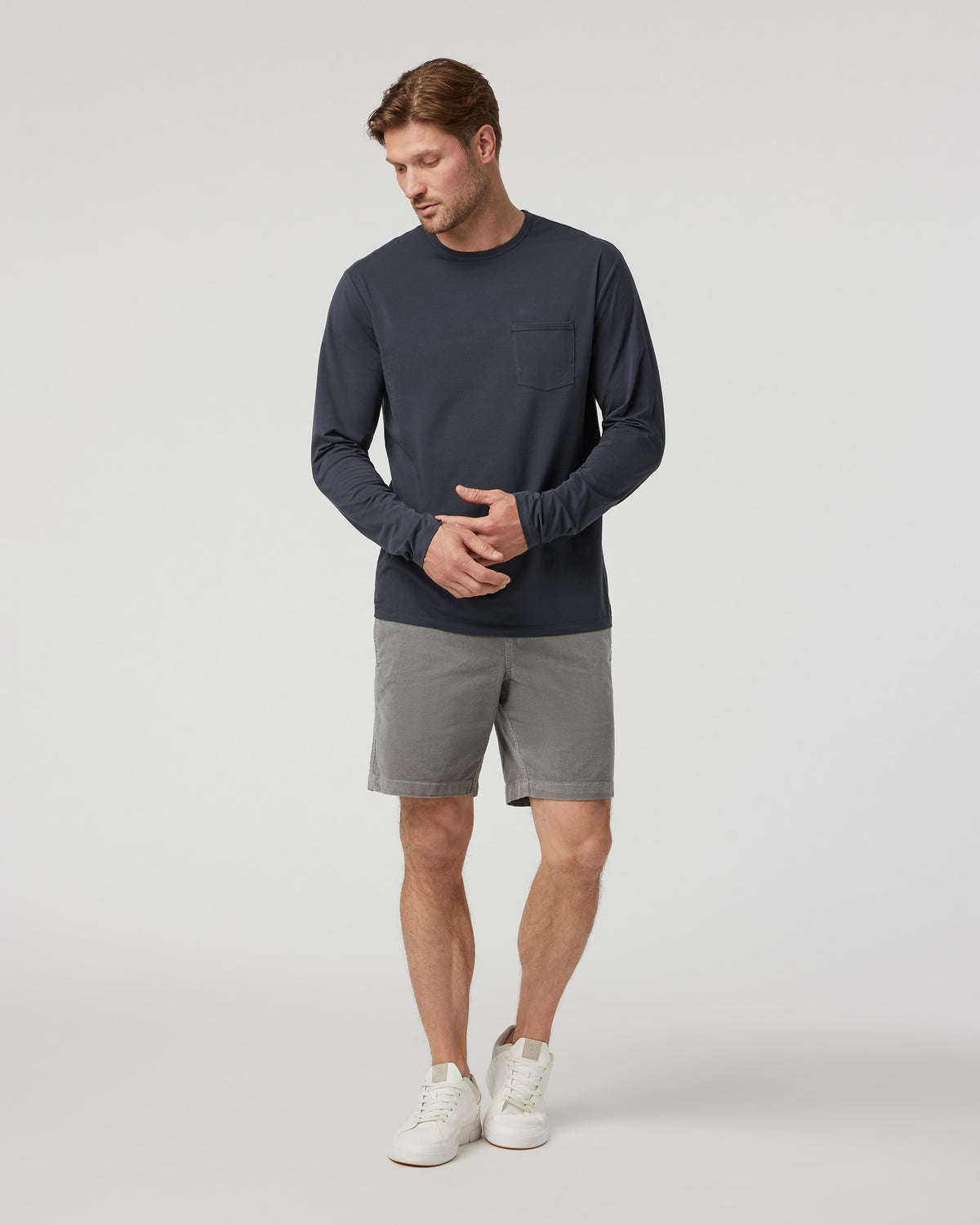Long Sleeve Men's Feather Tee Navy | Vuori for sale - US 8777
