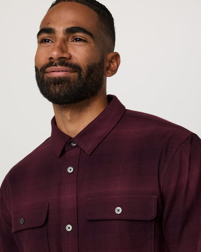 Long Sleeve Flannel Button Down Men's Raisin Shirt | Vuori online - US 2998