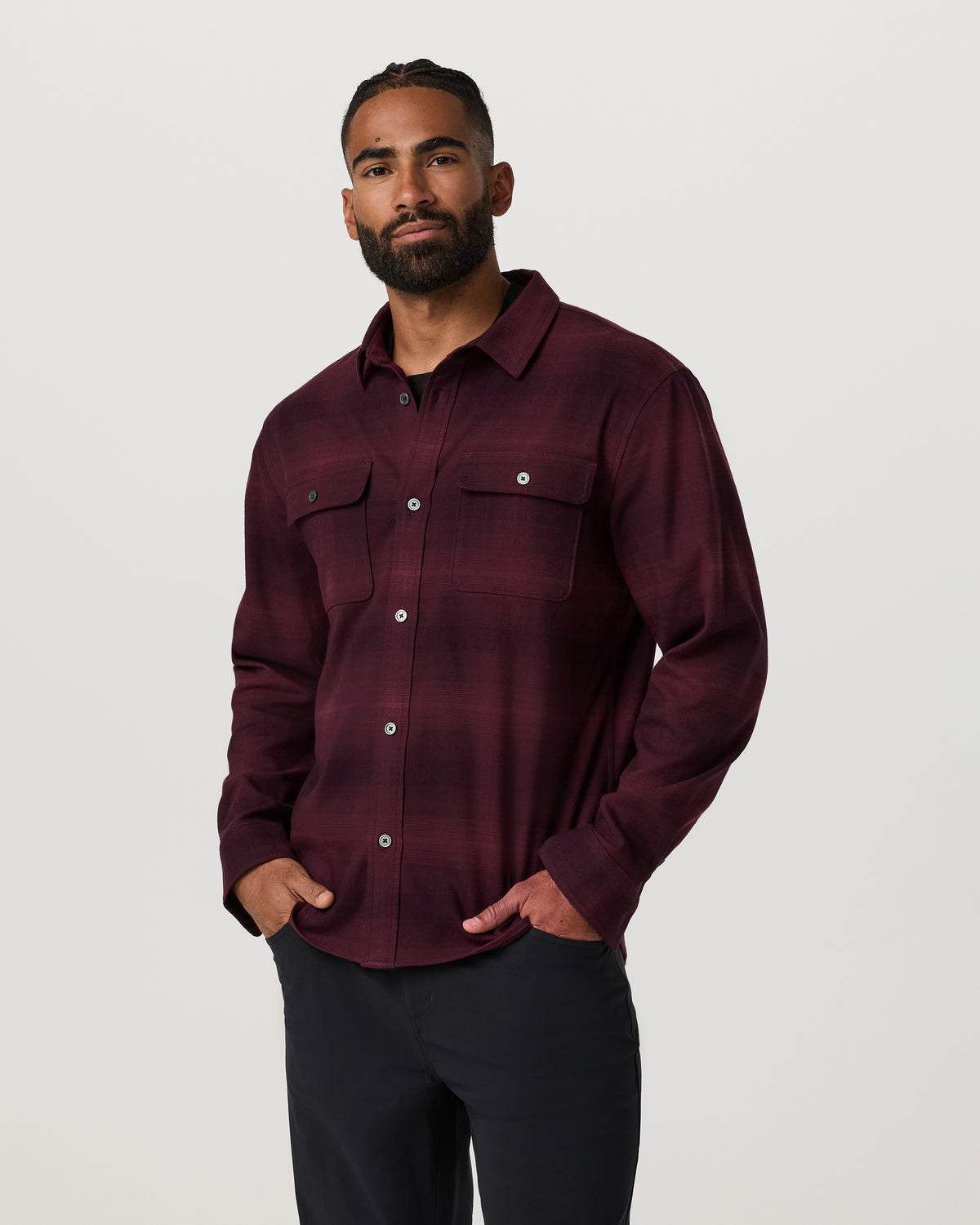 Long Sleeve Flannel Button Down Men's Raisin Shirt | Vuori online - US 2998