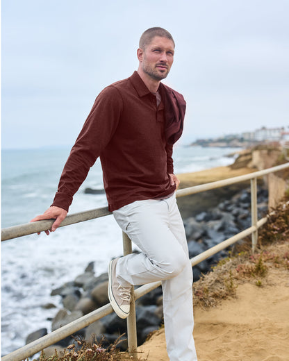 Men's Long Sleeve Coronado Rugby Spiced Apple Heather | Vuori outlet - US 1517