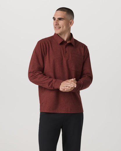 Men's Long Sleeve Coronado Rugby Spiced Apple Heather | Vuori outlet - US 1517