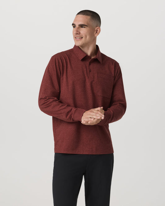 Men's Long Sleeve Coronado Rugby Spiced Apple Heather | Vuori outlet - US 1517