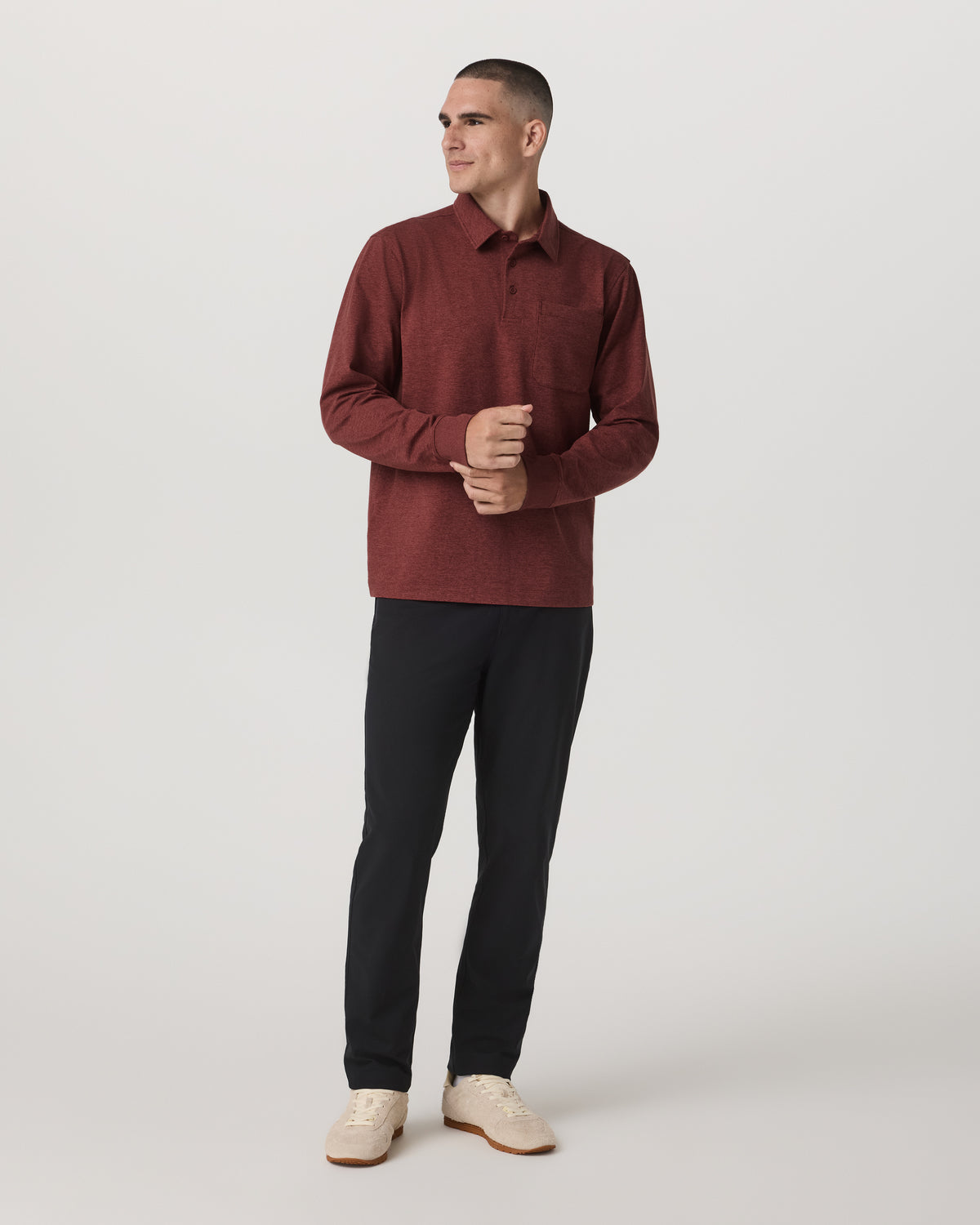 Men's Long Sleeve Coronado Rugby Spiced Apple Heather | Vuori outlet - US 1517