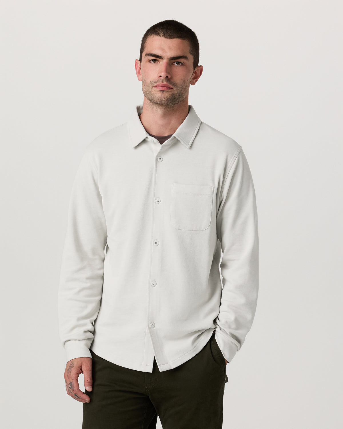 Jeffreys Overshirt Men's Winter Grey Heather Shirt | Vuori shop - US 9868