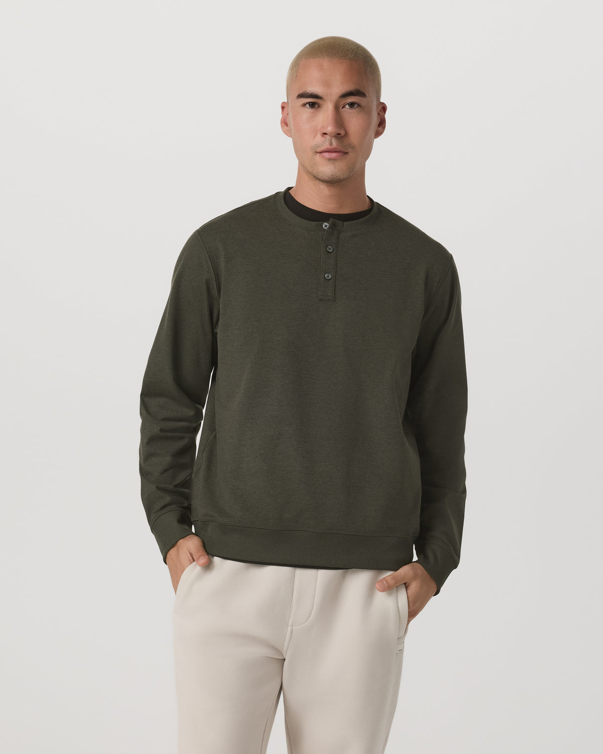 Long Sleeve Coronado Henley - Relaxed Oregano Heather | Vuori sale - US 3798