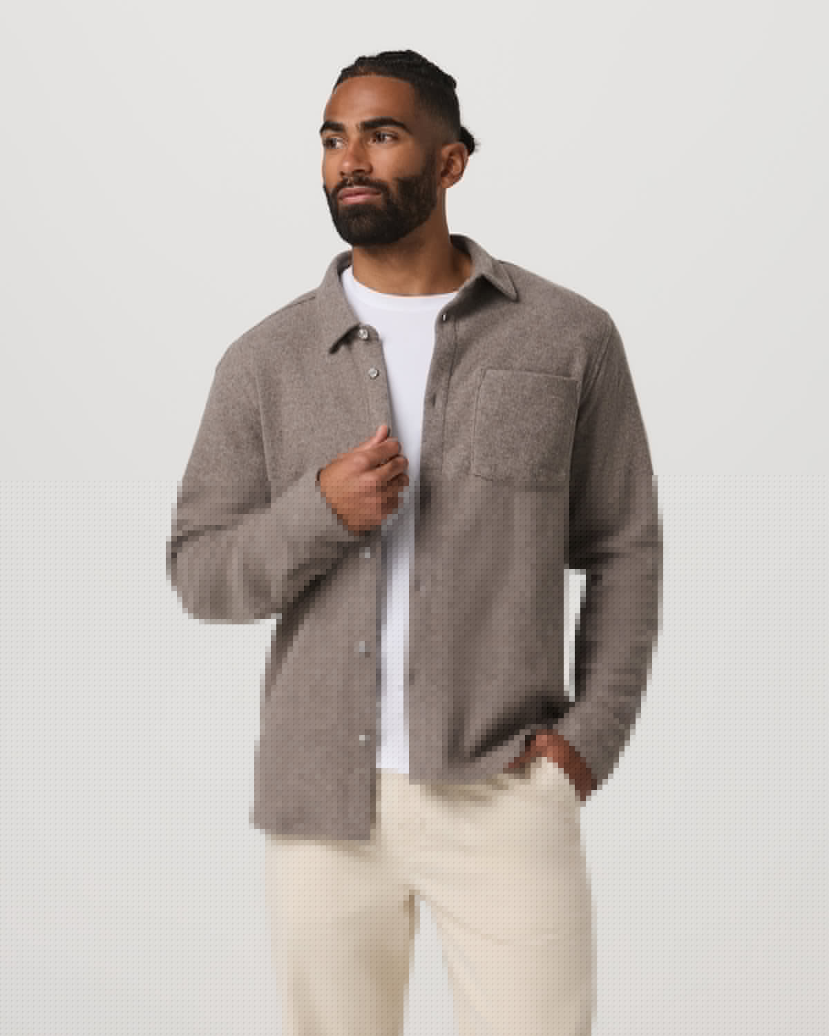 Long Sleeve Altitude Wool Shirt - Relaxed Phantom Grey | Vuori discount - US 1172