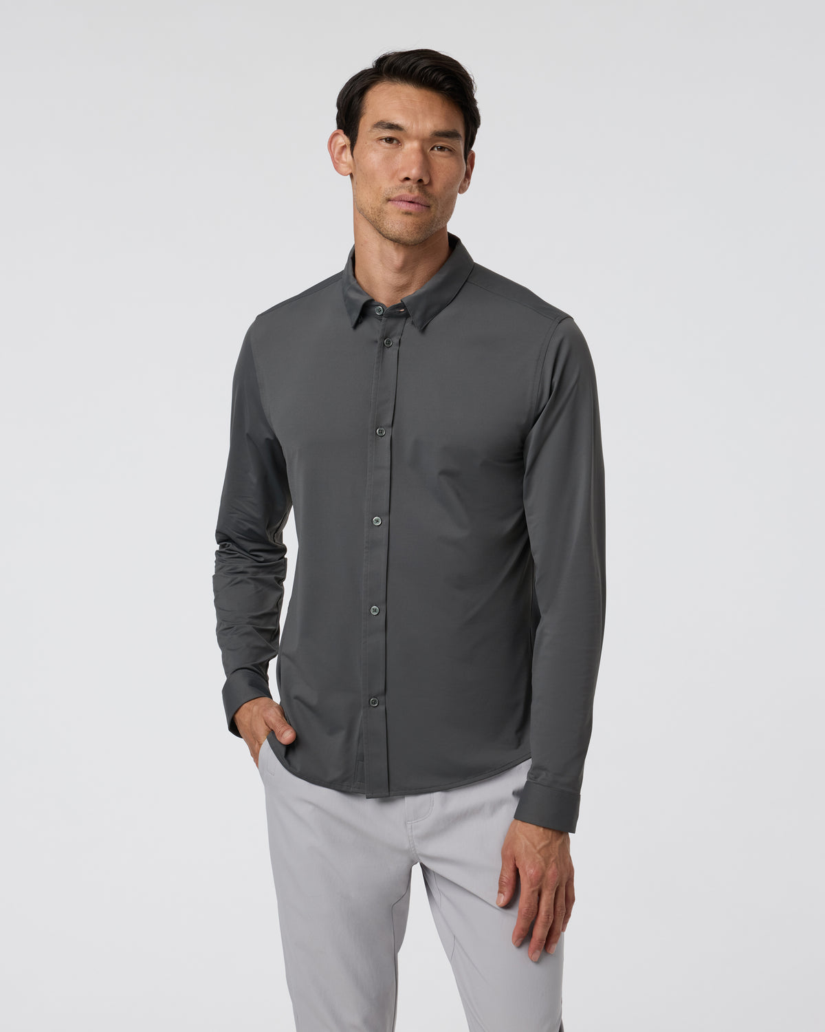 Long Sleeve TravelLite Button Down Dark Pewter | Vuori sale - US 5332