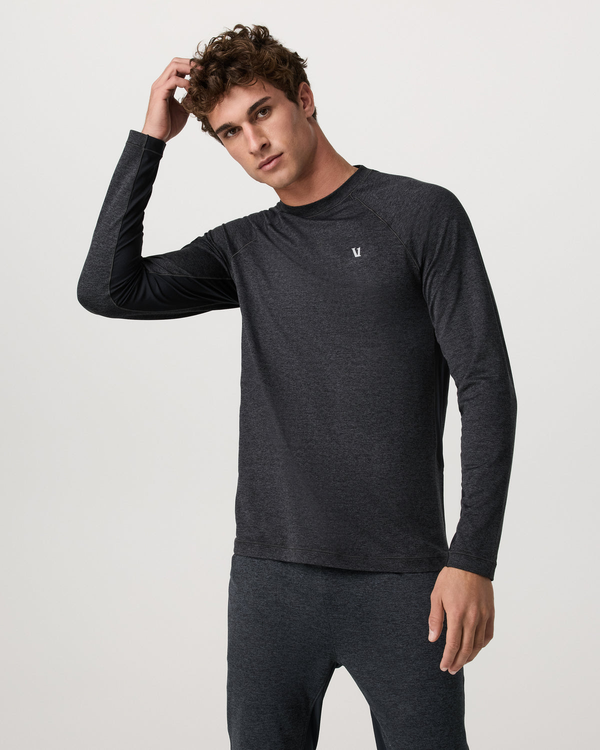 Long Sleeve Ponto Hybrid Baselayer Charcoal Heather | Vuori for sale - US 6066
