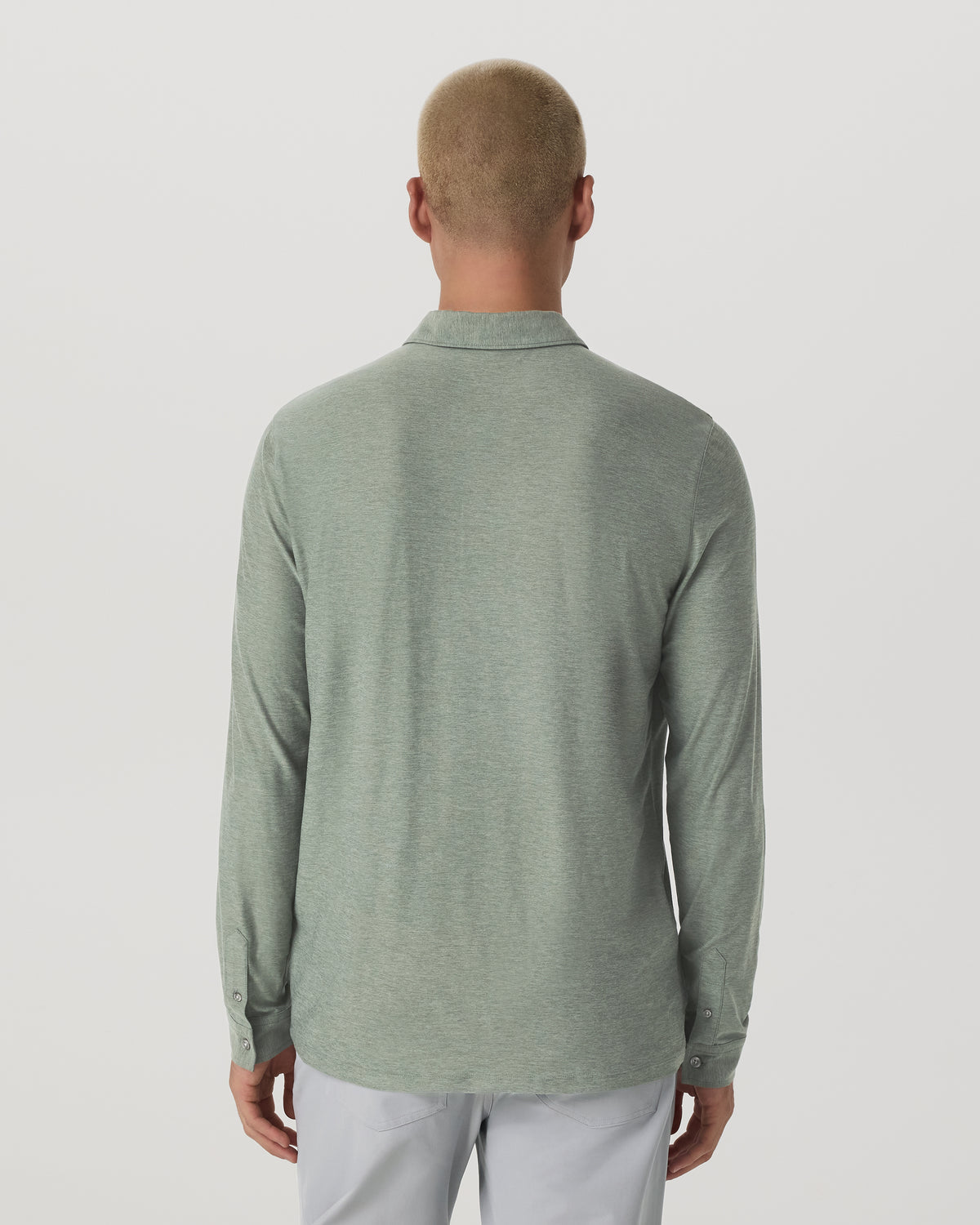 Long Sleeve Strato Tech Polo Men's Thyme Heather Shirt | Vuori online - US 8734