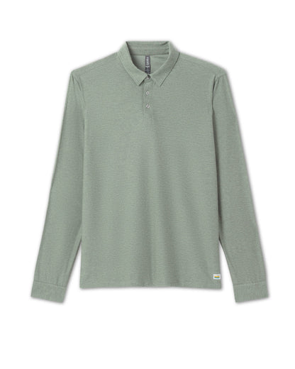 Long Sleeve Strato Tech Polo Men's Thyme Heather Shirt | Vuori online - US 8734
