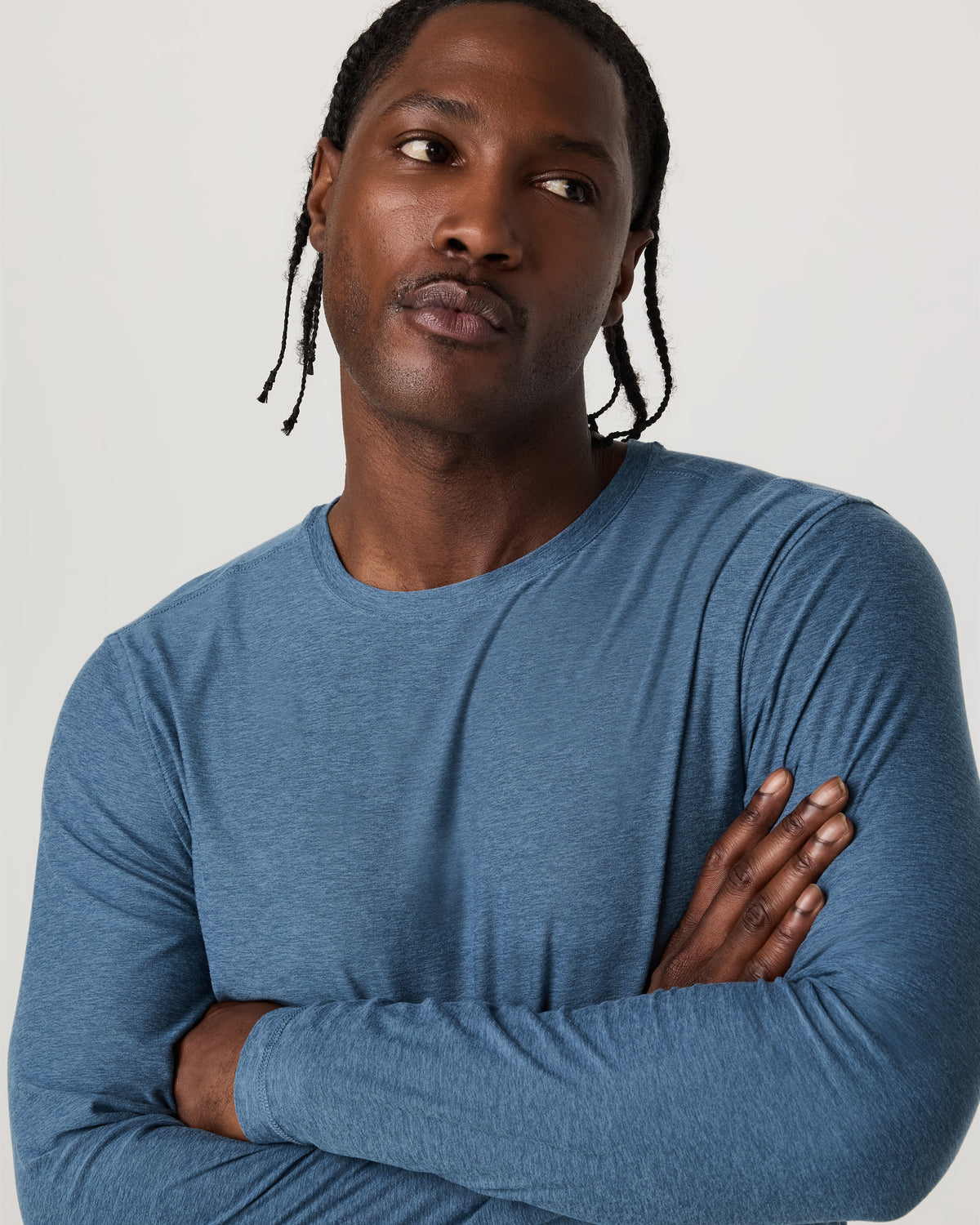 Men's Long Sleeve Strato Tech Tee Pool Blue Heather | Vuori outlet - US 8751