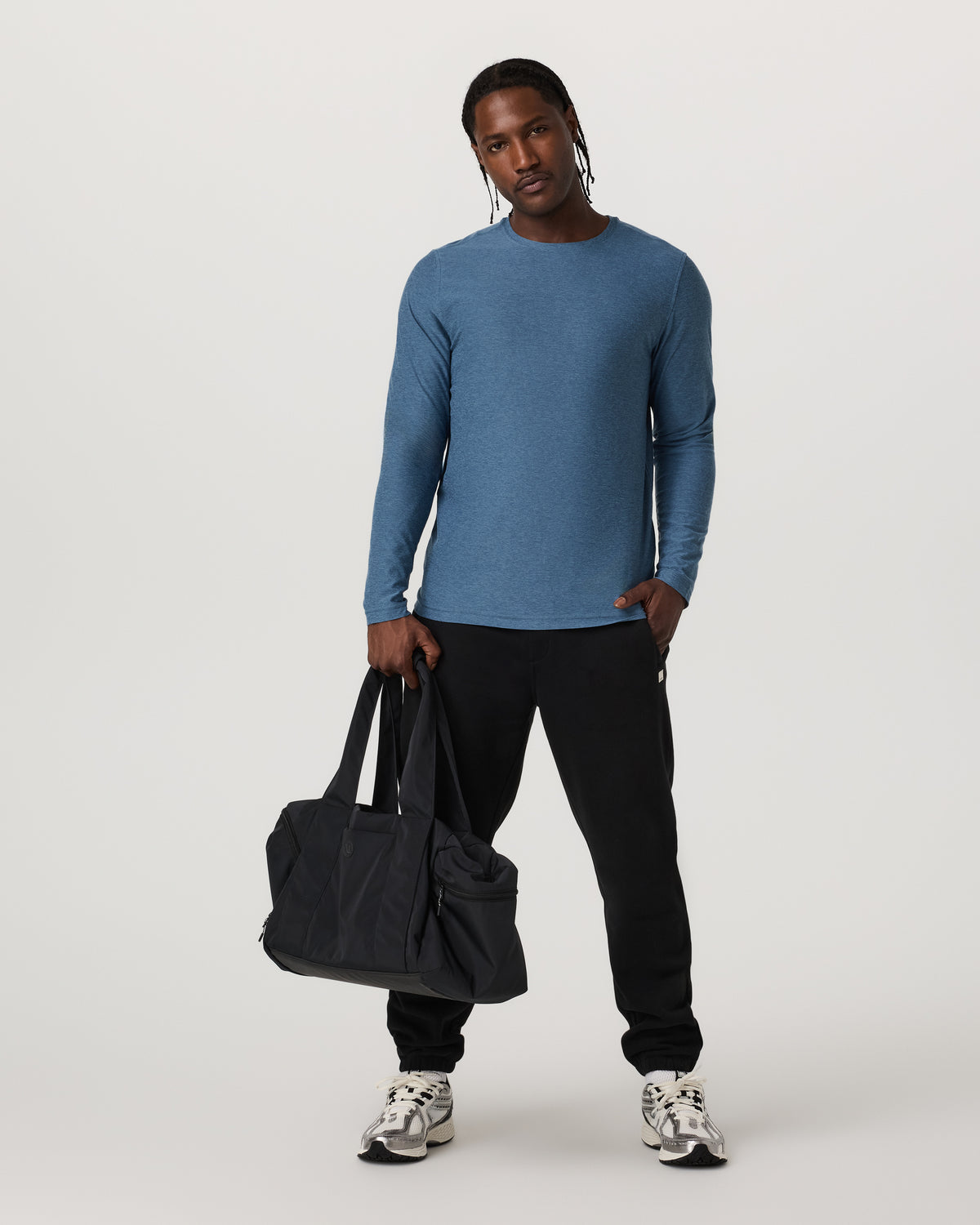 Men's Long Sleeve Strato Tech Tee Pool Blue Heather | Vuori outlet - US 8751