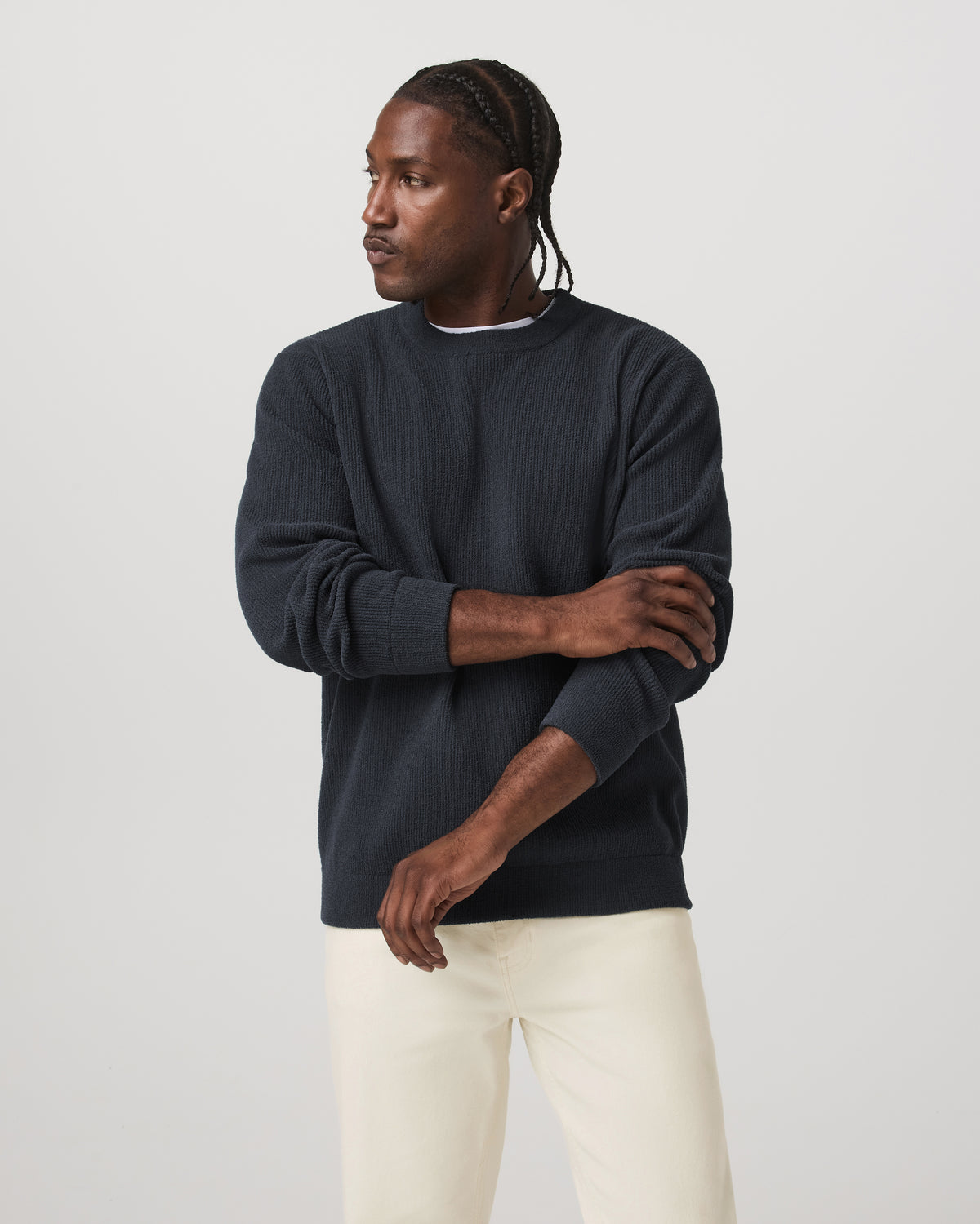 Midweight Rib Sweater Men's Navy Ribbed Knit Sweater | Vuori sale - US 6974