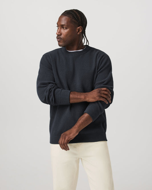 Midweight Rib Sweater Men's Navy Ribbed Knit Sweater | Vuori sale - US 6974