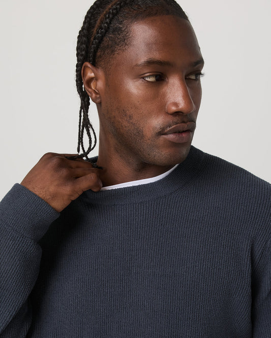 Midweight Rib Sweater Men's Navy Ribbed Knit Sweater | Vuori sale - US 6974