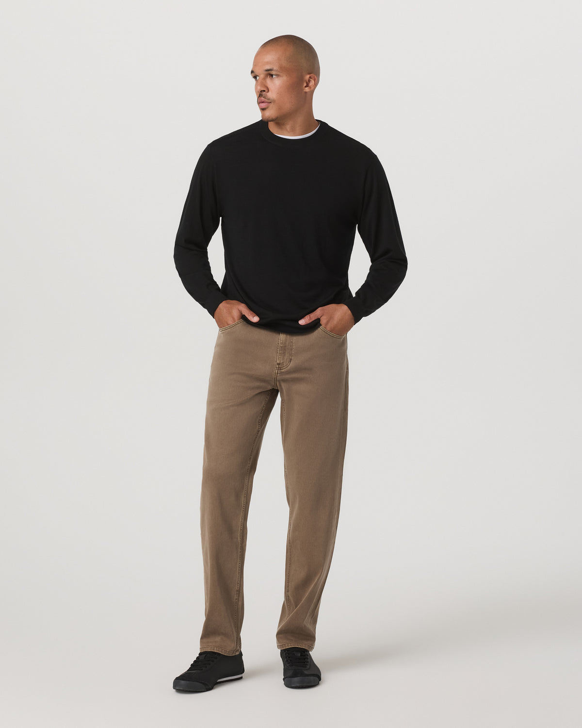 Merino Fine Gauge Wool Sweater Men's Black Sweater | Vuori for sale - US 8731