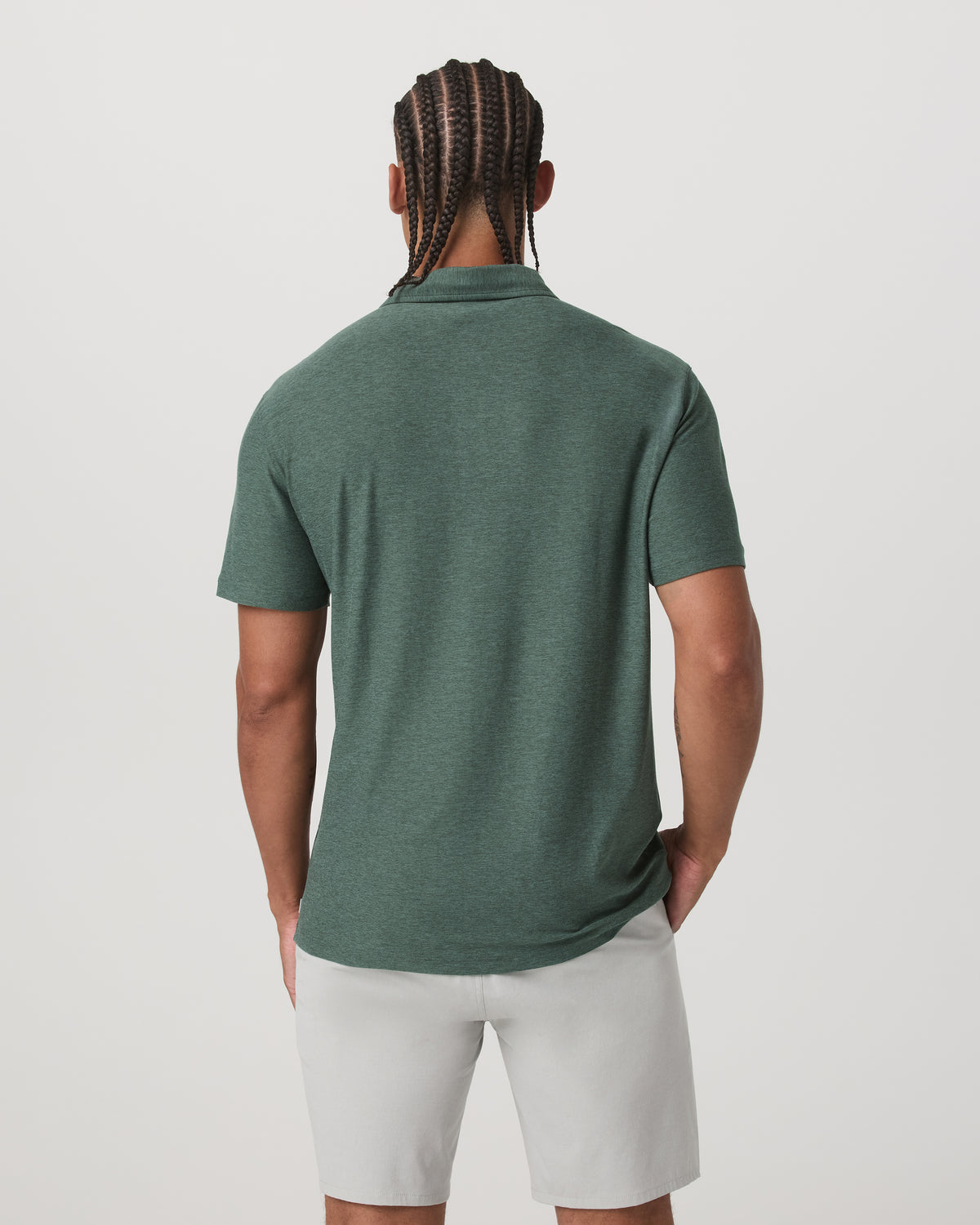Strato Tech Polo Men's Agate Green Heather Polo Shirt | Vuori discount - US 2765