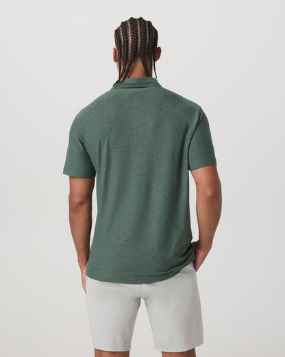Strato Tech Polo Men's Agate Green Heather Polo Shirt | Vuori discount - US 2765