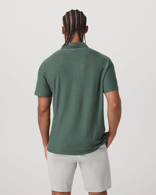 Strato Tech Polo Men's Agate Green Heather Polo Shirt | Vuori discount - US 2765