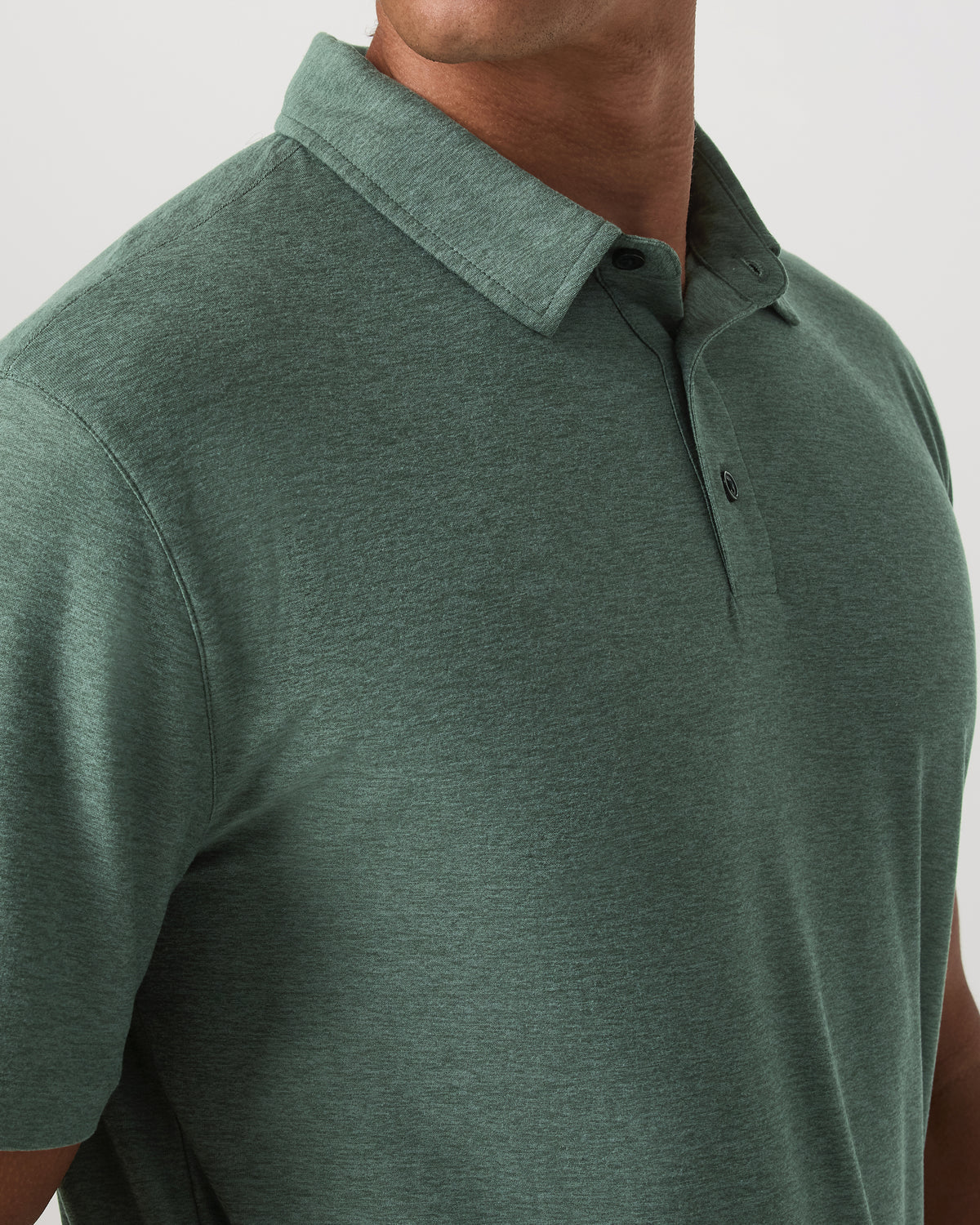 Strato Tech Polo Men's Agate Green Heather Polo Shirt | Vuori discount - US 2765