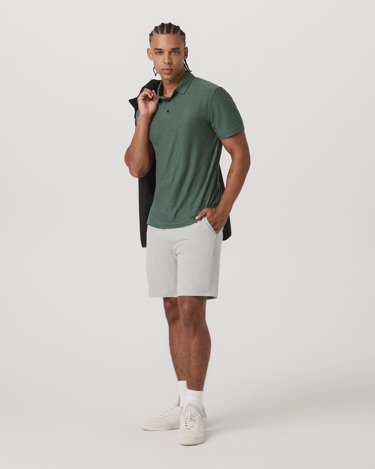 Strato Tech Polo Men's Agate Green Heather Polo Shirt | Vuori discount - US 2765