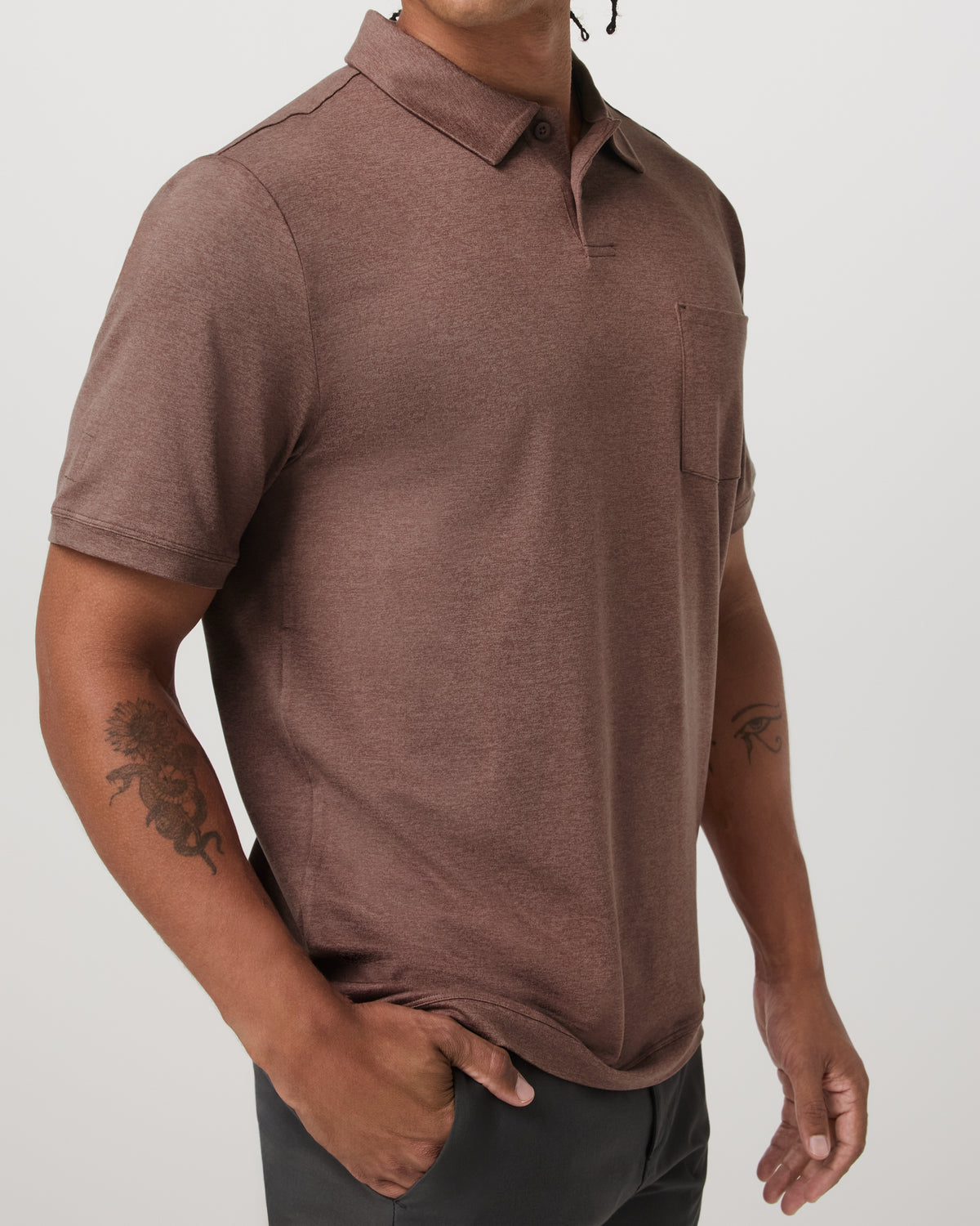 Short Sleeve Ponto Performance Polo Sable Heather | Vuori outlet - US 4567