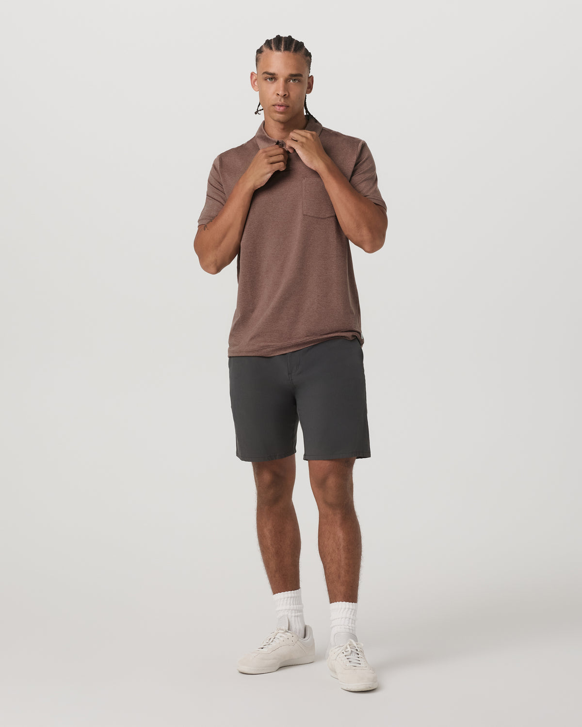 Short Sleeve Ponto Performance Polo Sable Heather | Vuori outlet - US 4567