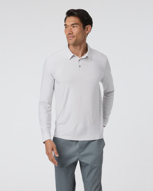 Long Sleeve Strato Tech Polo Frost Grey Heather | Vuori online - US 2530