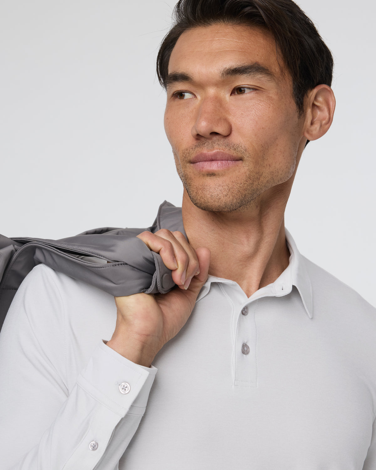 Long Sleeve Strato Tech Polo Frost Grey Heather | Vuori online - US 2530