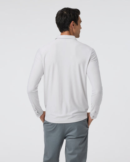 Long Sleeve Strato Tech Polo Frost Grey Heather | Vuori online - US 2530