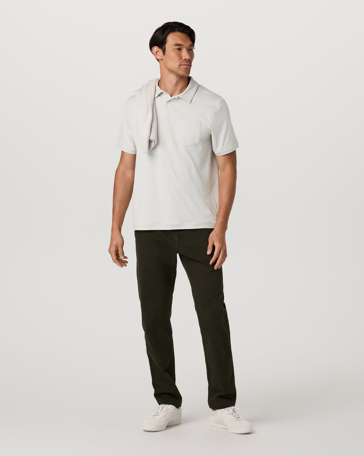 Men's Short Sleeve Ponto Performance Polo Salt Heather | Vuori discount - US 9383