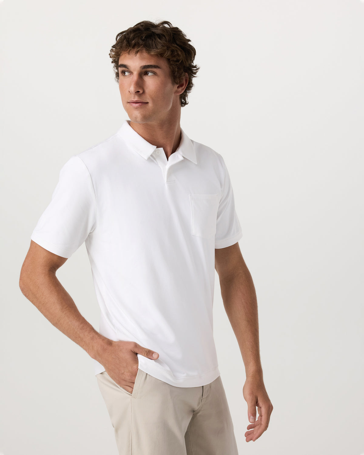 Men's Short Sleeve Ponto Performance Polo White | Vuori outlet - US 3054