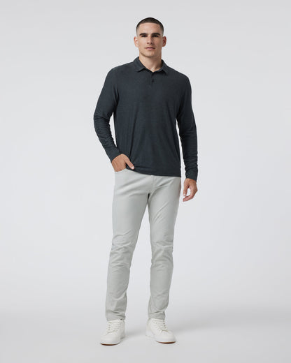 Long Sleeve Strato Tech Polo Charcoal Heather | Vuori for sale - US 7619