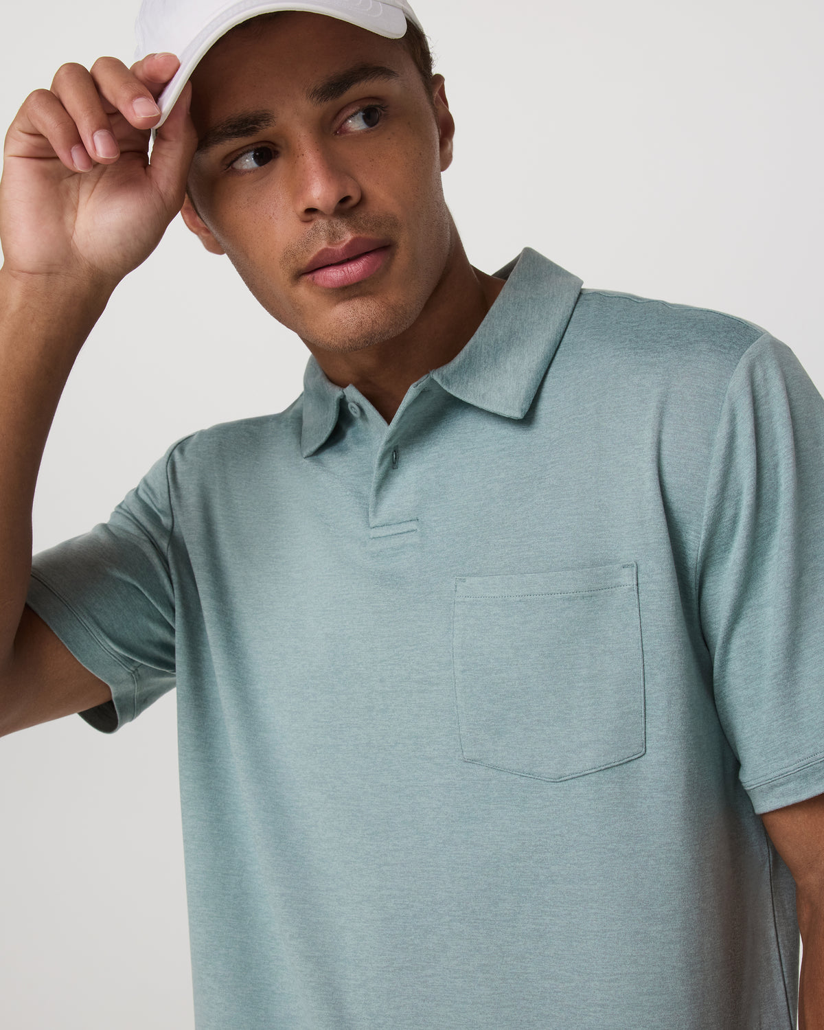 Short Sleeve Ponto Performance Polo Misty Blue Heather | Vuori online - US 1167