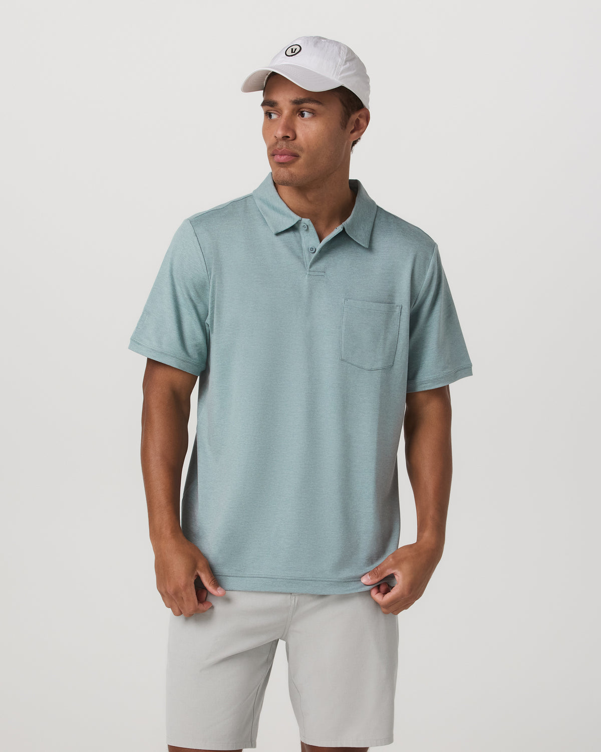 Short Sleeve Ponto Performance Polo Misty Blue Heather | Vuori online - US 1167