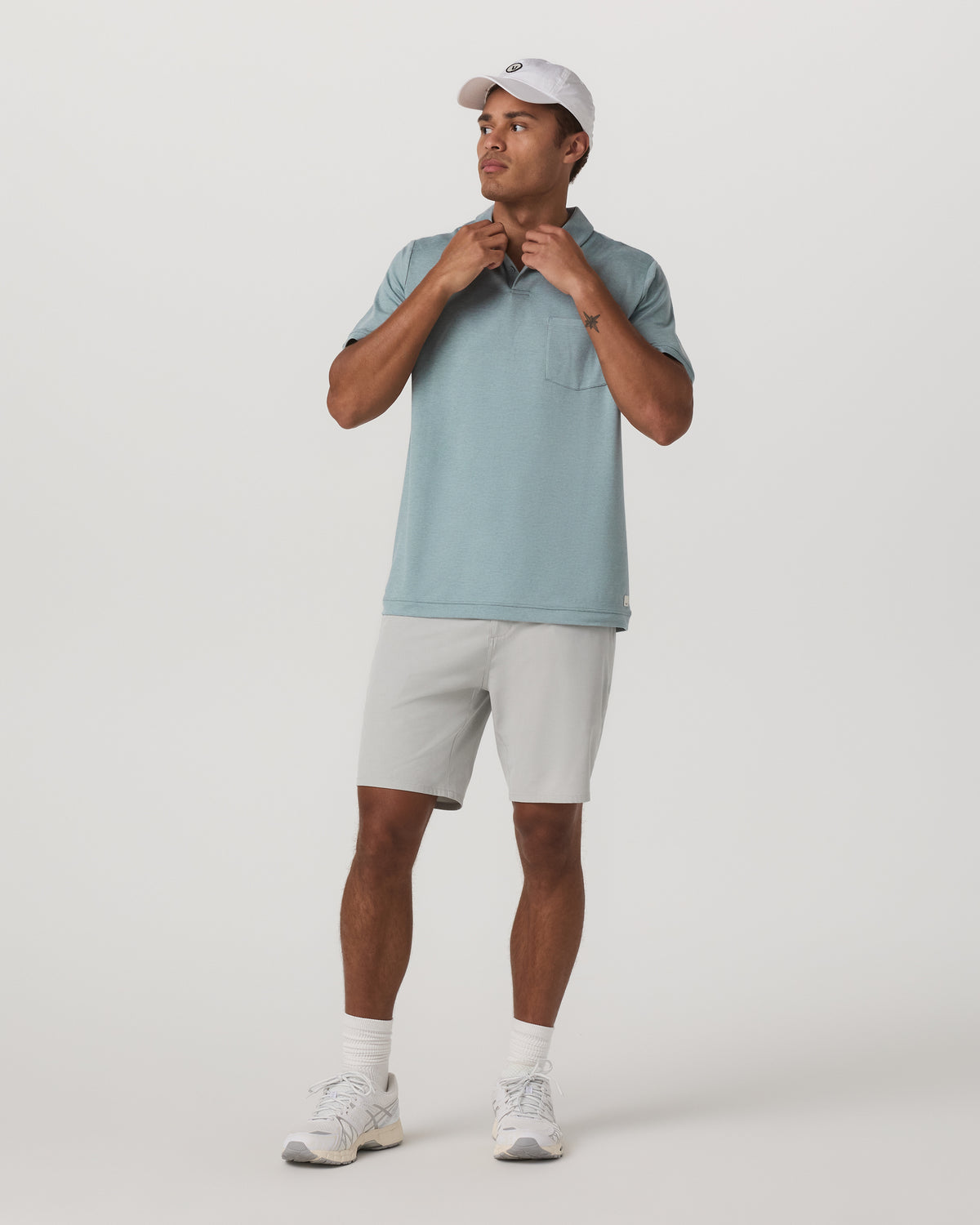 Short Sleeve Ponto Performance Polo Misty Blue Heather | Vuori online - US 1167