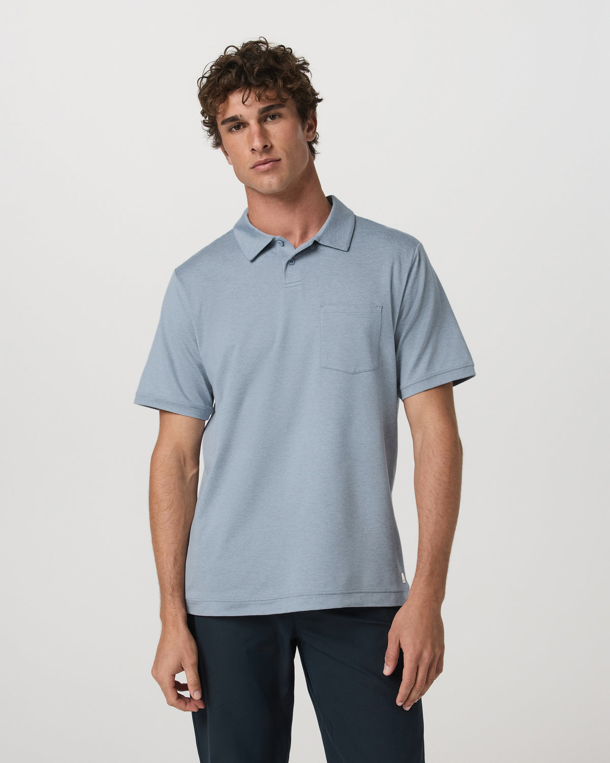 Short Sleeve Ponto Performance Polo Blue Dusk Heather | Vuori shop - US 1521