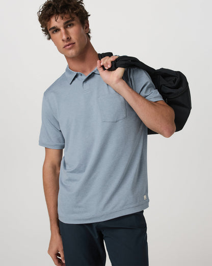 Short Sleeve Ponto Performance Polo Blue Dusk Heather | Vuori shop - US 1521