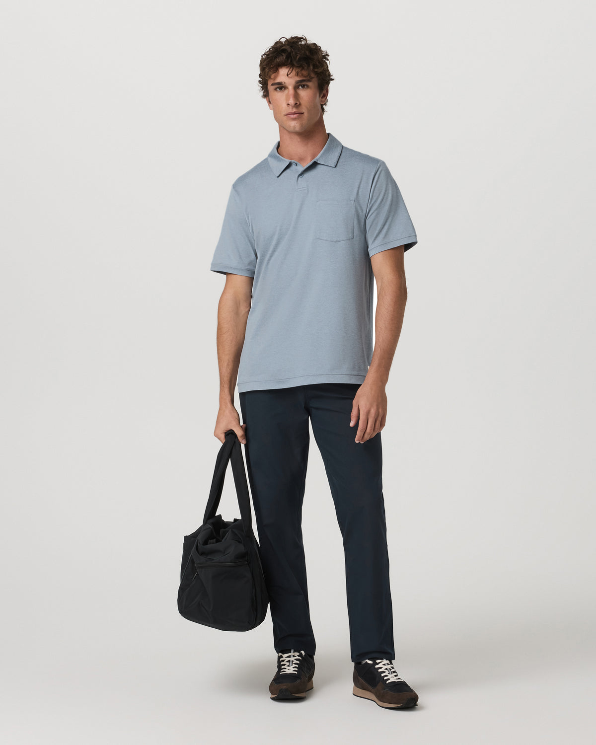 Short Sleeve Ponto Performance Polo Blue Dusk Heather | Vuori shop - US 1521