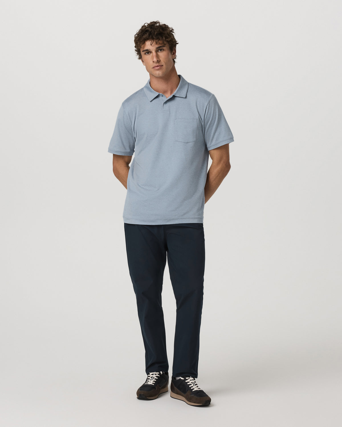Short Sleeve Ponto Performance Polo Blue Dusk Heather | Vuori shop - US 1521